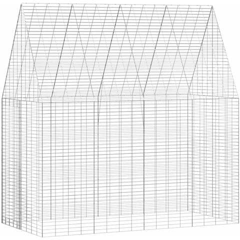 Gabbia per Conigli Argento 400 x 100 x 210 cm Acciaio zincato - Foto 1