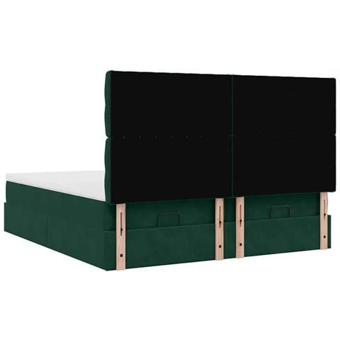 Struttura Letto Pouf con Materassi 160x200 cm Velluto - Foto 9