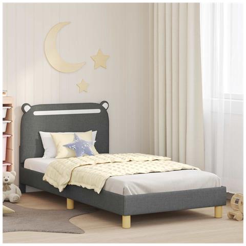 Struttura letto bambini con testata Grigio Scuro 90 x 200 cm - Foto 2