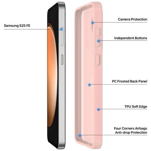 Cover per Galaxy S25 FE - TPU+PC, Rosa - Foto 2