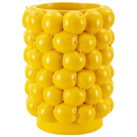 Vaso Lemons Giallo In Resina A Grappolo Di Limoni 21x28 Cm - Foto 1