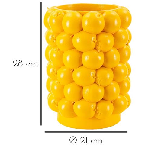 Vaso Lemons Giallo In Resina A Grappolo Di Limoni 21x28 Cm - Foto 7