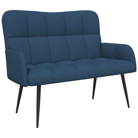 Sofa a Due Posti Blu 115 x 61 x 87 cm Tessuto - Foto 1