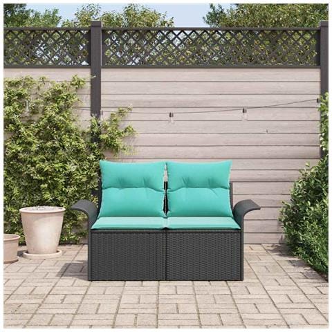 Divano da giardino con cuscino 141 x 62 x 69 cm polyrattan - Foto 2
