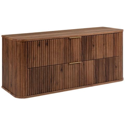 Mobile sottolavabo, Bianco e marrone, 80 cm, Cassetti con chiusura ammortizzata, Ripiano con superficie di appoggio - Foto 1