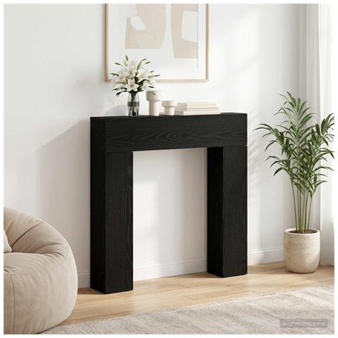 Cornice per camino Rovere Nero 102 x 18 x 100,5 cm - Foto 2
