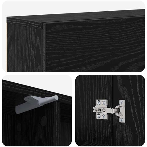 Cornice per camino Rovere Nero 102 x 18 x 100,5 cm - Foto 9