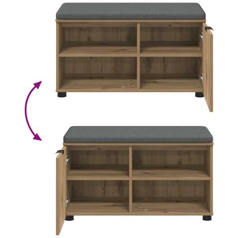 Panca per scarpe con cuscino Rovere Artigianale 80 x 38 x 46 cm - Foto 9