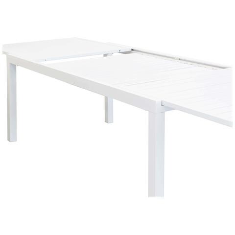 Set Tavolo Giardino Rettangolare Allungabile 200/300 X 100 Con 8 Poltrone In Alluminio Bianco Da Esterno Giardino - Foto 4