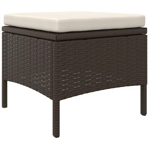Set Divani Da Esterni 7 Pz In Polyrattan Marrone E Bianco - Foto 2