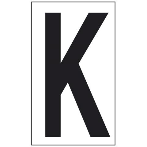 Adesivo Lettera K Abitazioni Uffici Luoghi Pubblici 10cmx5,6cm - Foto 1