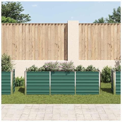 Fioriera Per Giardino In Acciaio Zincato 240x40x77 Cm Verde - Foto 6