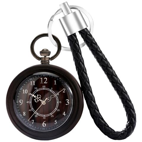 HTN - Modo Di Legno Della Tasca Di Legno Dell'orologio Di Legno Del Quarzo  Del Quarzo Del Custodia Di Legno Antico Con Orologi In Pelle - ePRICE