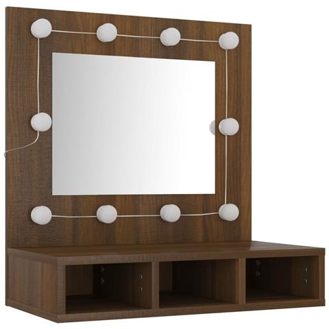 Mobile A Specchio Con Led Rovere Marrone 60x31,5x62 Cm - Foto 10
