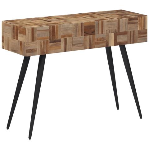 Tavolino Consolle 110x34x80 Cm Teak Massello Di Recupero - Foto 1
