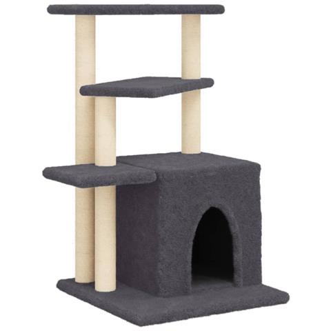 Albero Per Gatti Con Tiragraffi In Sisal Grigio Scuro 83,5 Cm - Foto 1
