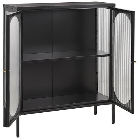 Credenza Espositiva In Vetro Sarre Metallo 90 Cm Nero - Foto 2