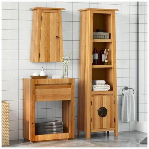 VidaXL Mobile da Bagno a Parete 38x33x48 cm in Legno Massello di Mango