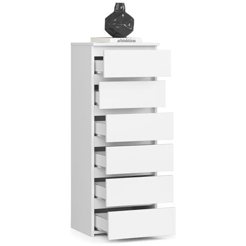 Cassettiera CL6, 6 cassetti, 40x35x109 cm, Colore Bianco - Foto 2