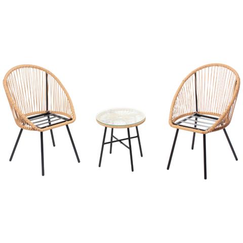 Ipanema Salotto Da Balcone Beige Con 2 Poltrone E 1 Tavolo - Foto 1