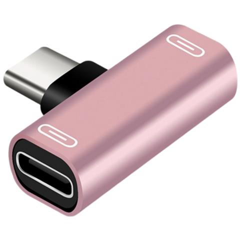 Adattatore Splitter Doppio Usb-c Verso Usb-c, Rosa Champagne - Foto 1