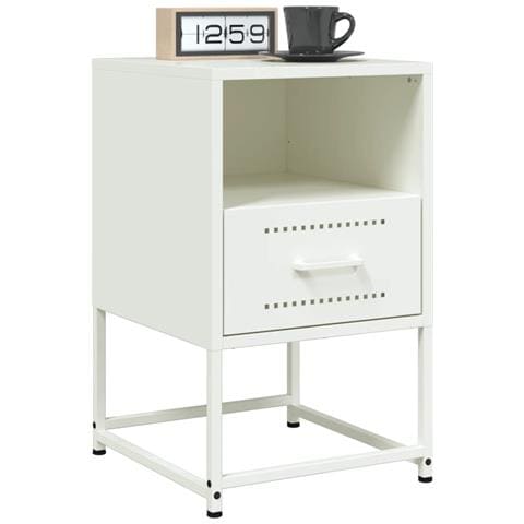 Comodini 2 Pz Bianchi 36x39x60,5 Cm In Acciaio - Foto 2