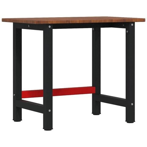 Banco Lavoro Marrone Scuro 100x60x81,5 Cm Legno Massello Rovere - Foto 1