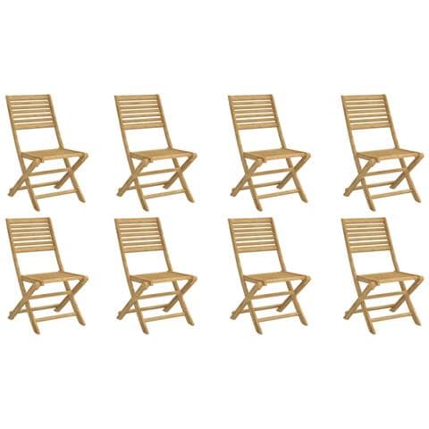 Sedie Giardino Pieghevoli 8 Pz 48,5x61,5x87 Cm Massello Acacia - Foto 2