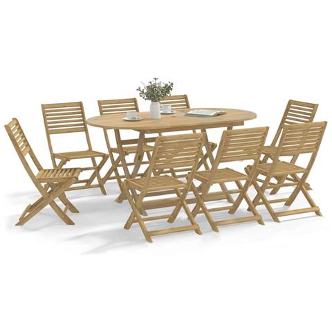 Sedie Giardino Pieghevoli 8 Pz 48,5x61,5x87 Cm Massello Acacia - Foto 1