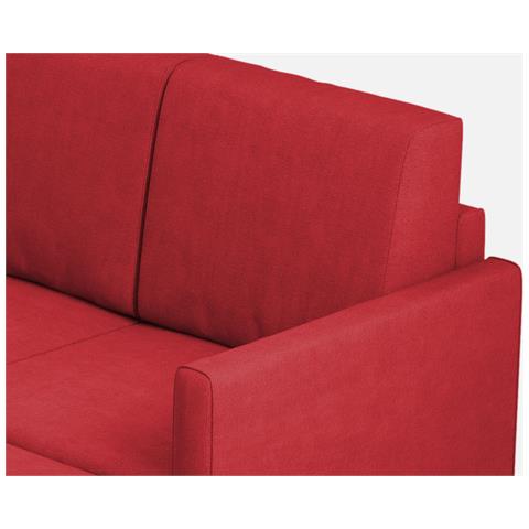 Divano Karay 2 Posti Medio (due Sedute Da 70cm) + Pouf Misure Esterne L. 158 P. 145 Colore Rosso - Foto 2