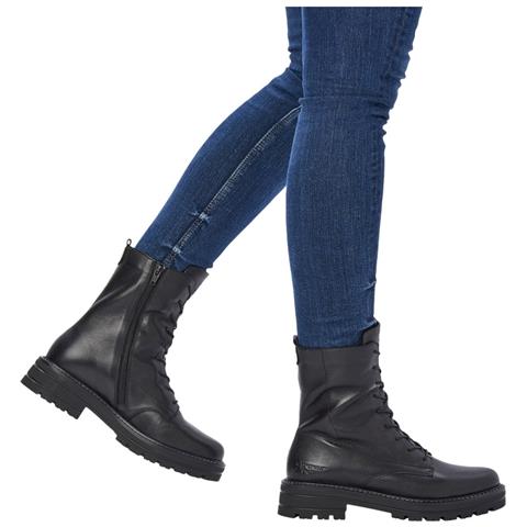 Black Casual Closed Ladies Mid Height Boots Stivaletti Pelle Scarpe Donna Nero Eu 39, D2278-01 - Foto 2
