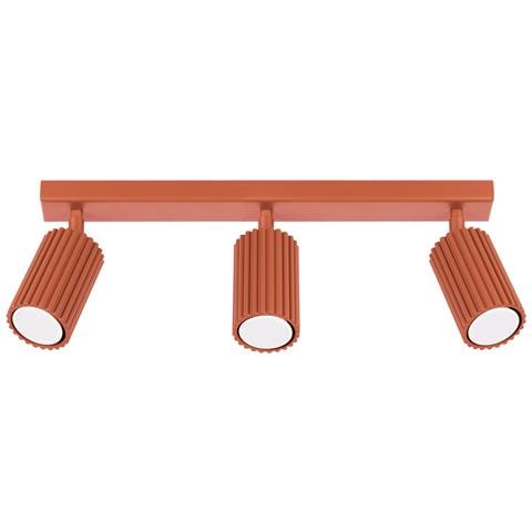 Lampada Da Soffitto Karbon 3l Rosso Ocra Sl. 1638 - Minimalista Lampada Da Soffitto Ocra Rossa 16.5x45x6.5 Cm - Foto 1