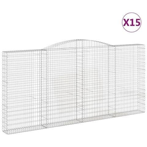 Cesti Gabbioni ad Arco 15 pz 400x30x180/200 cm Ferro Zincato - Foto 1