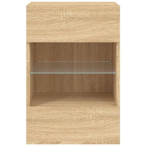 Mobili TV a Parete con Luci LED 2pz Rovere Sonoma 40x30x60,5 cm - Foto 2