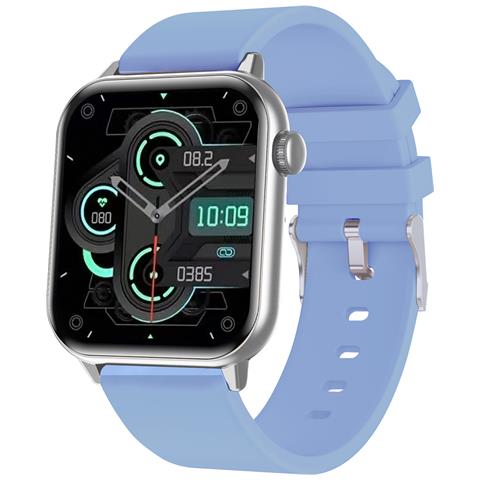 Smartwatch T-FIT 201 A Display Digitale 1.85" Touch Scree AMOLED Bluetooth Frequenza Cardiaca Argento Europa - Foto 1