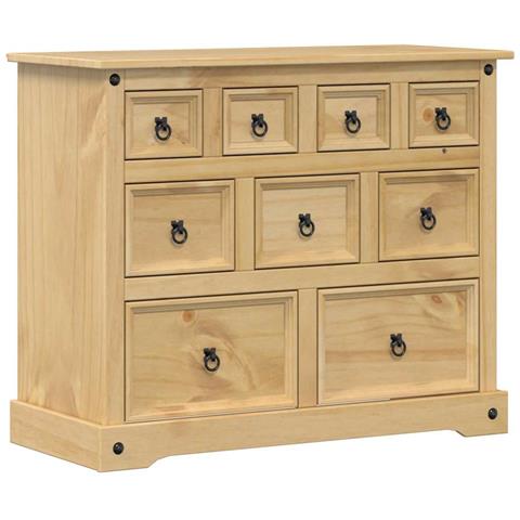 Cassettiera Corona 101x45x82 Cm In Legno Massello Di Pino - Foto 2