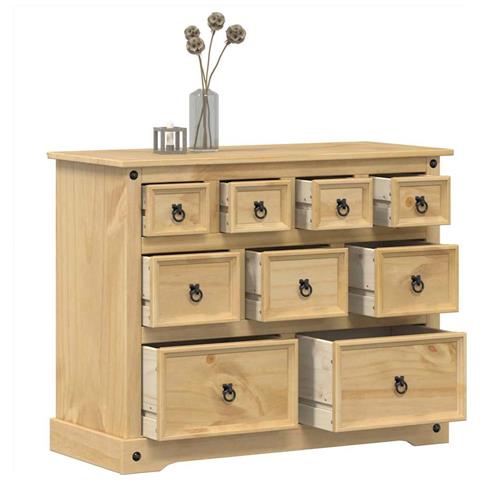 Cassettiera Corona 101x45x82 Cm In Legno Massello Di Pino - Foto 1