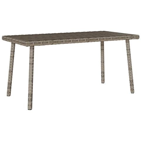 Tavolino Da Giardino Rettangolare Grigio 80x40x37 Cm Polyrattan - Foto 1