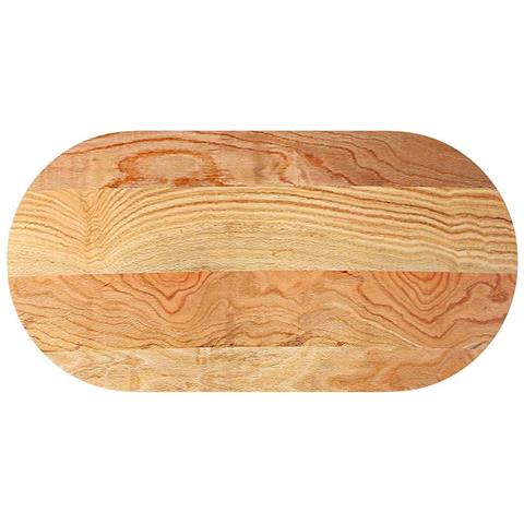 Piano Tavolo Marrone Chiaro 120x60x4cm In Rovere Massello Ovale - Foto 2