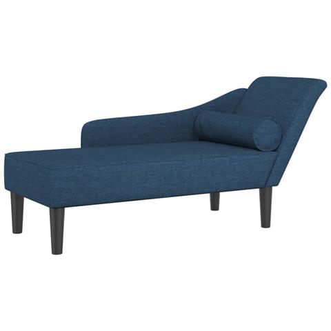 Chaise Longue Con Cuscini Blu In Tessuto - Foto 2
