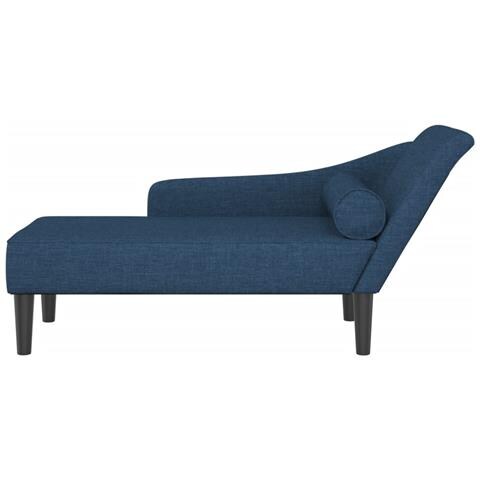 Chaise Longue Con Cuscini Blu In Tessuto - Foto 3