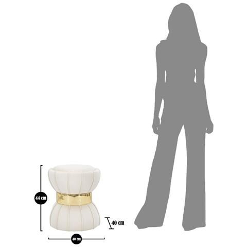 Pouf Mf351 - Beige - Legno - 40x40x44 Cm - Foto 6