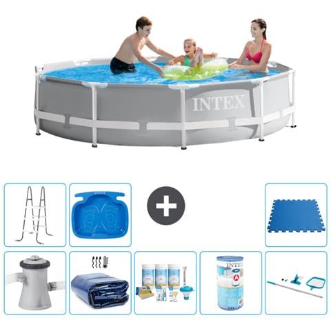 Piscina Fuori Terra - In Giro - 305x76 Cm - Grigio - Include Accessori Coordinati A2016 - Foto 1