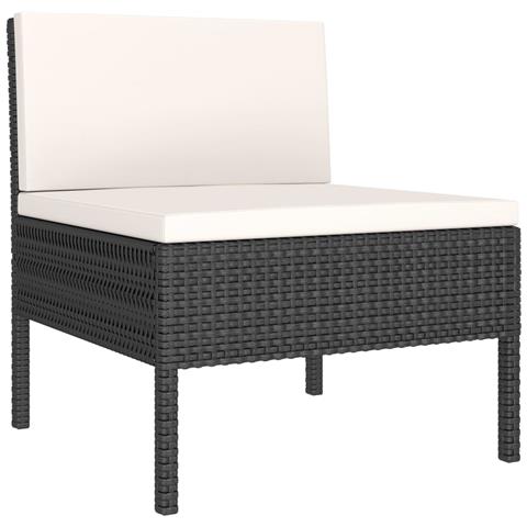 Set Divani Da Giardino 6 Pz Con Cuscini In Polyrattan Nero - Foto 2