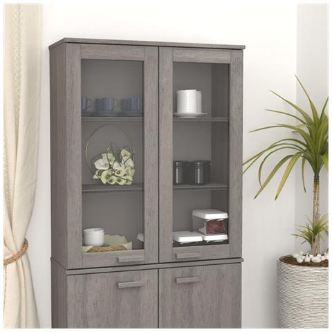 Lusso Casadino - Scaffale Per Credenza Grigio Chiaro 85x35x100 Cm Legno Di Pino - Foto 8