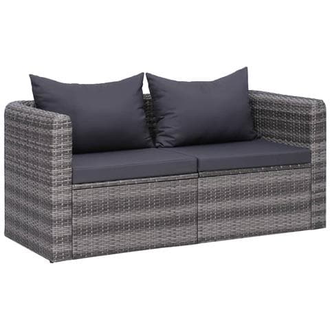 Lusso Casadino -  Divano Angolare Da Giardino 2 Pz Grigio In Polyrattan - Foto 2
