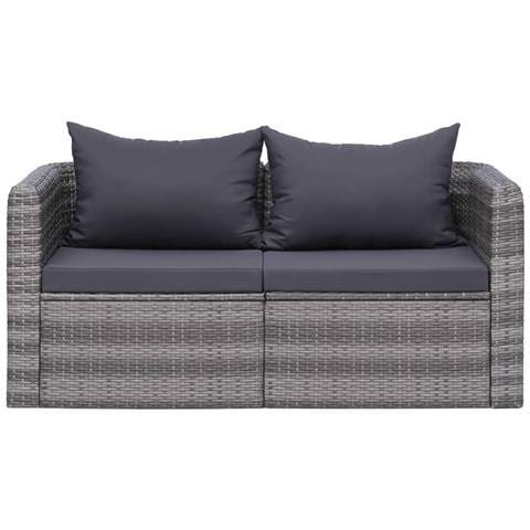Lusso Casadino -  Divano Angolare Da Giardino 2 Pz Grigio In Polyrattan - Foto 1
