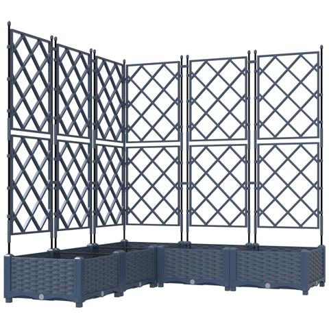 Vaso da Giardino con Trellis 5 pz Grigio 120x120x125.5 cm - Foto 1