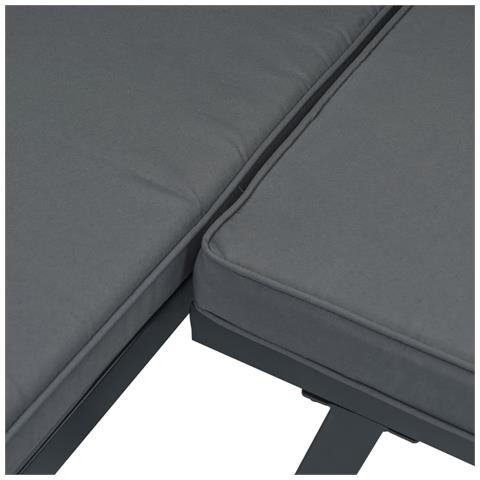Set Panche Giardino Cuscini 7pz Nere Acciaio Verniciato Polvere - Foto 9