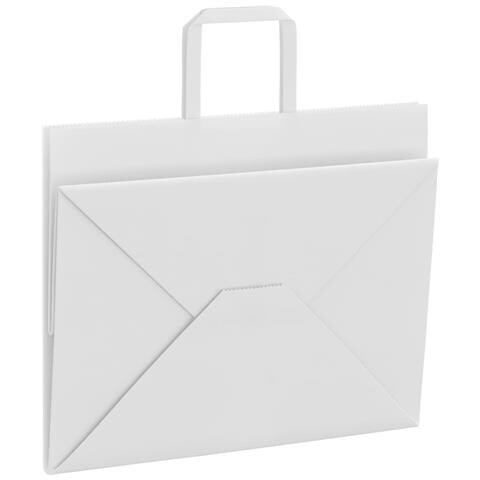 Sacchetti di Carta 250 pz con Manici Bianchi 32x22x24 cm - Foto 9